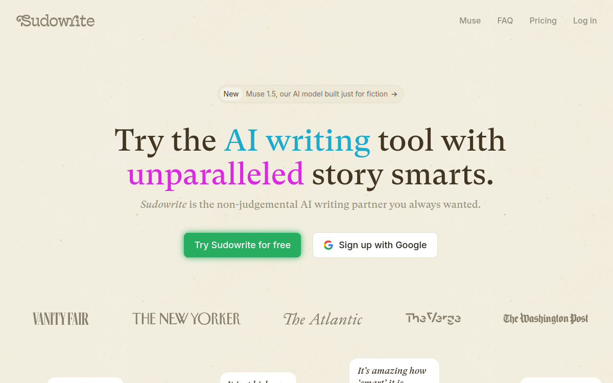 Captura de tela de Sudowrite