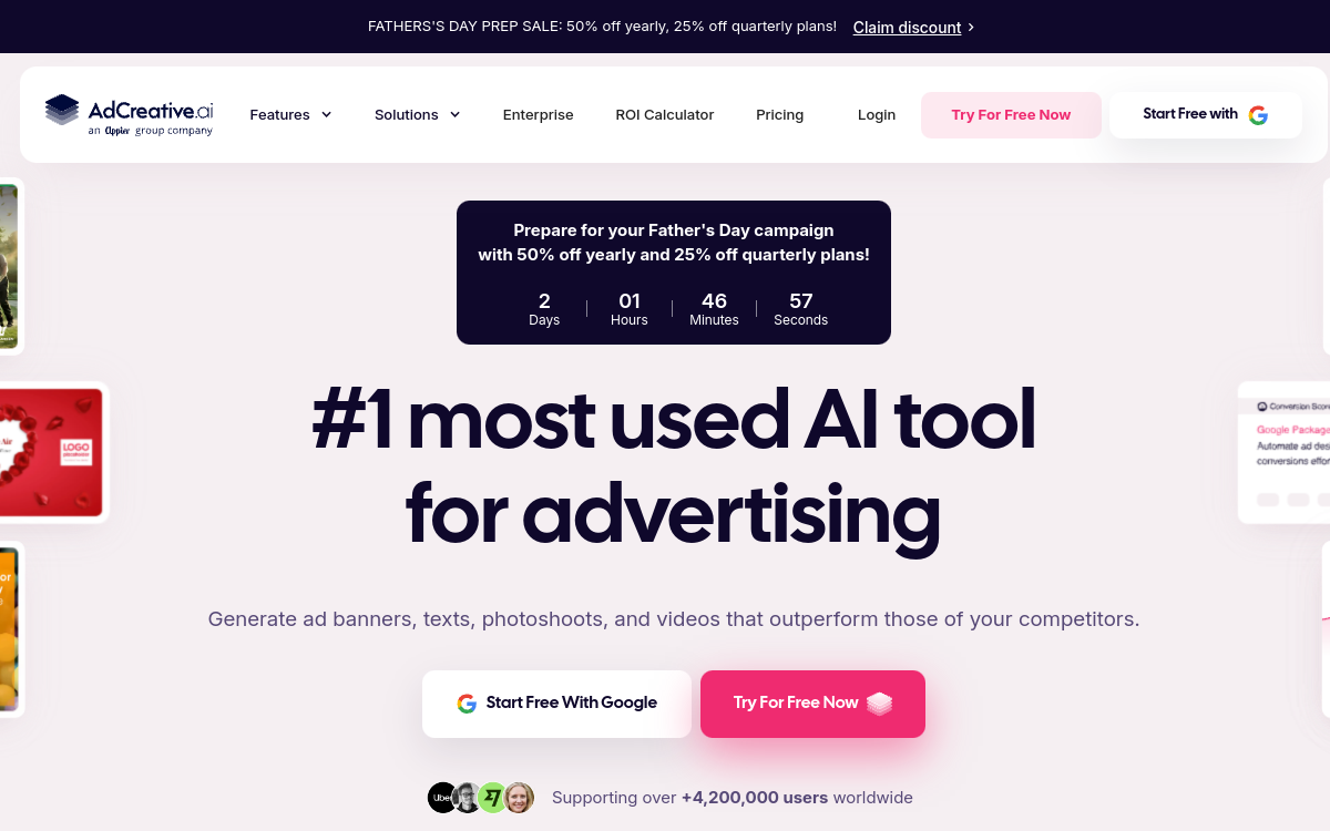 Captura de tela de AdCreative.ai