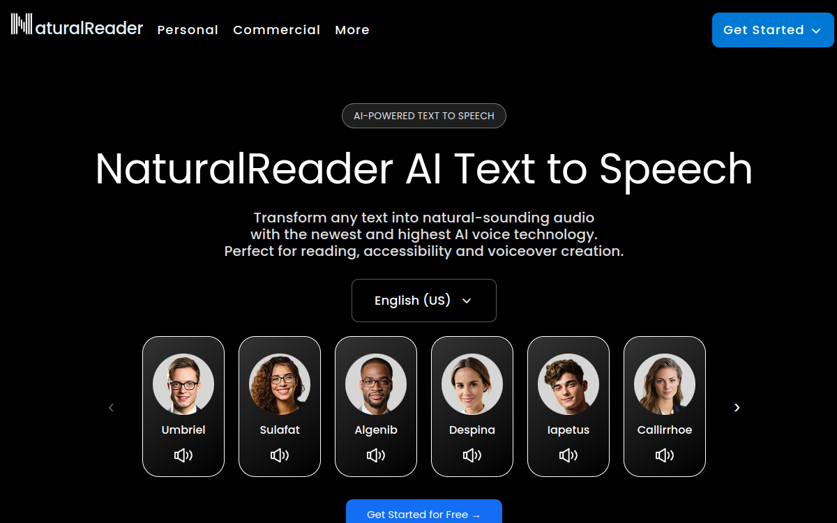 Captura de tela de NaturalReaders