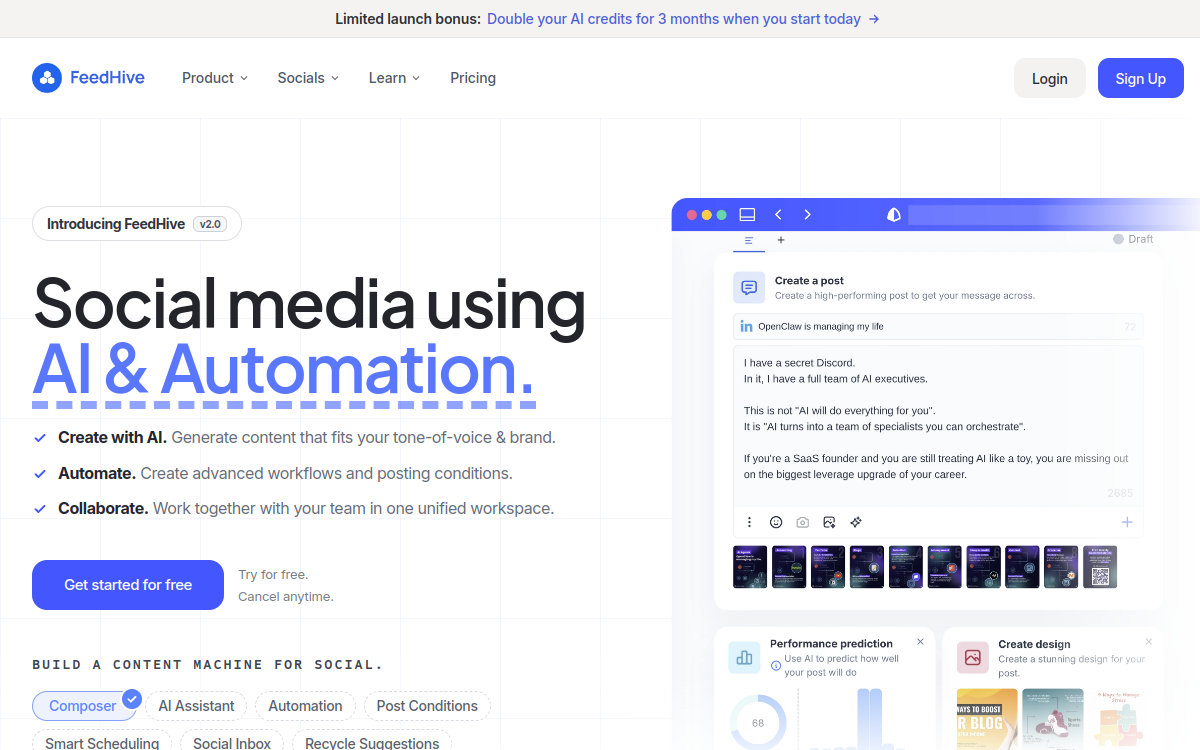Captura de tela de FeedHive
