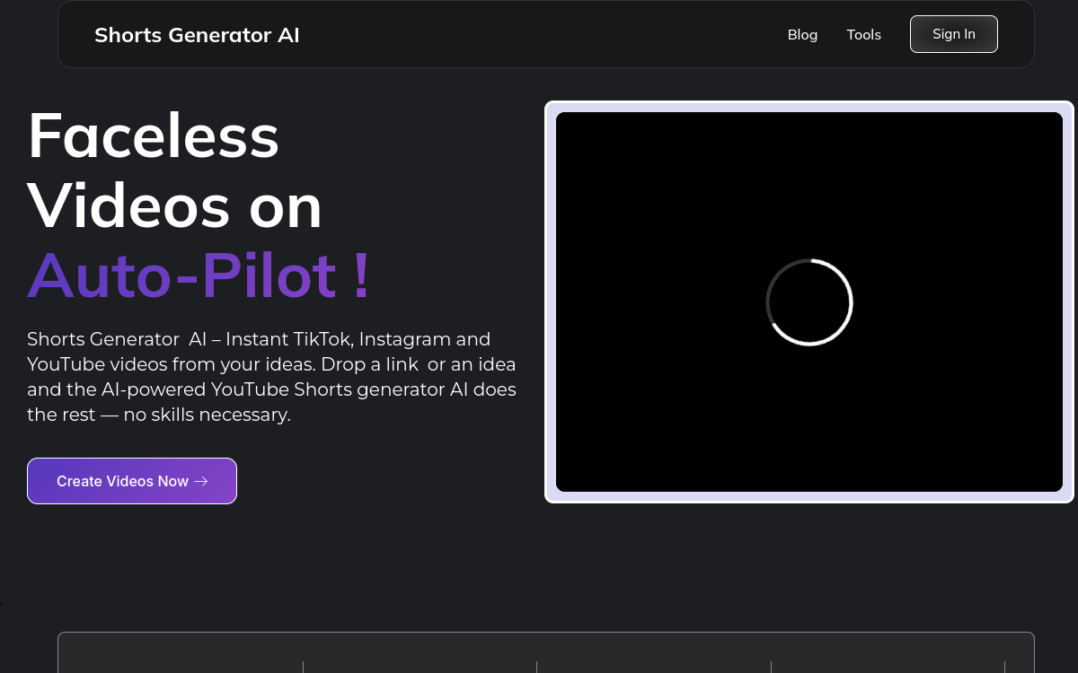 Captura de tela de Shorts Generator AI