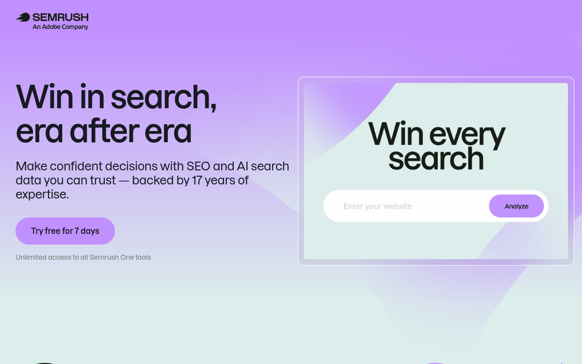 Captura de tela de Semrush One
