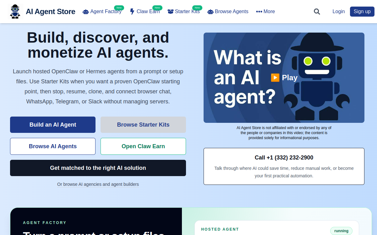 Captura de tela de AI Agent Store