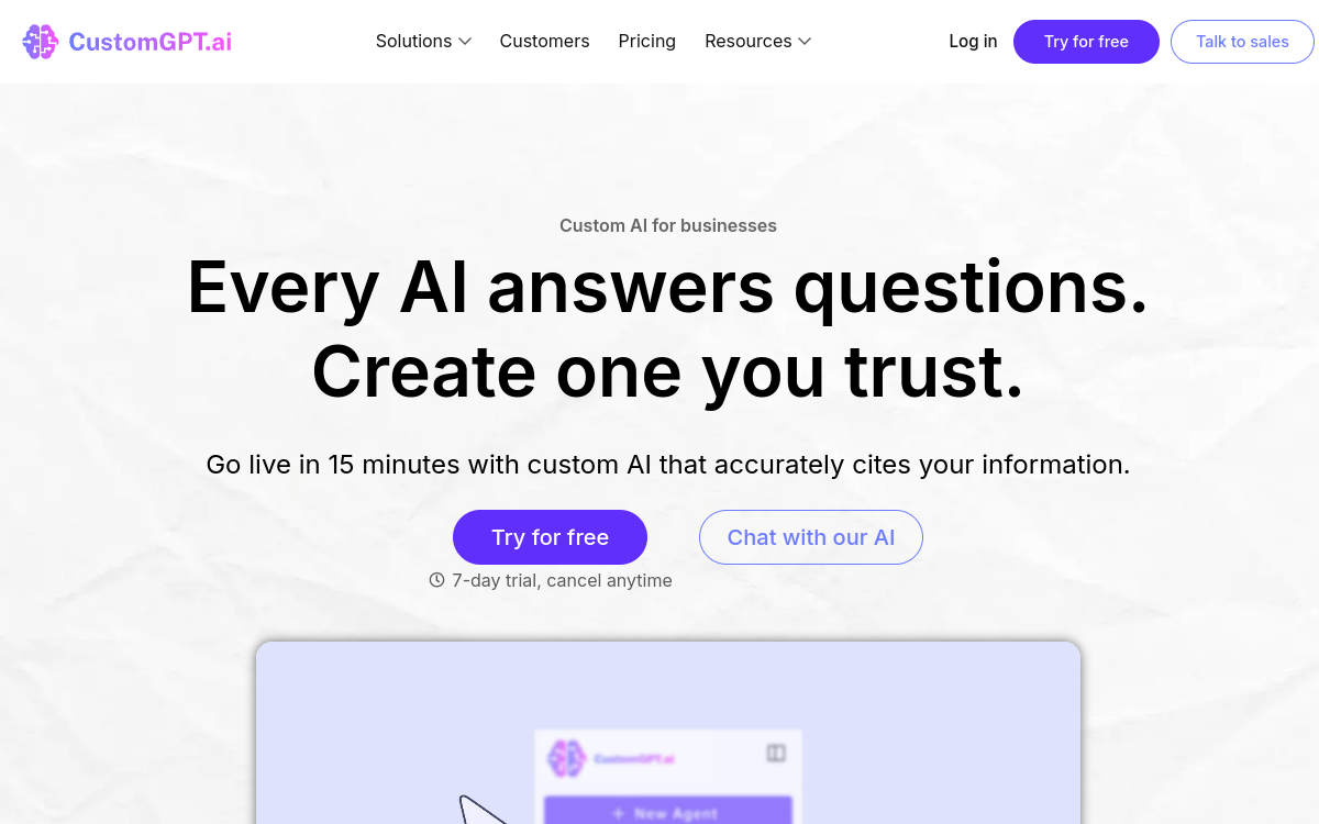 Captura de tela de CustomGPT.ai