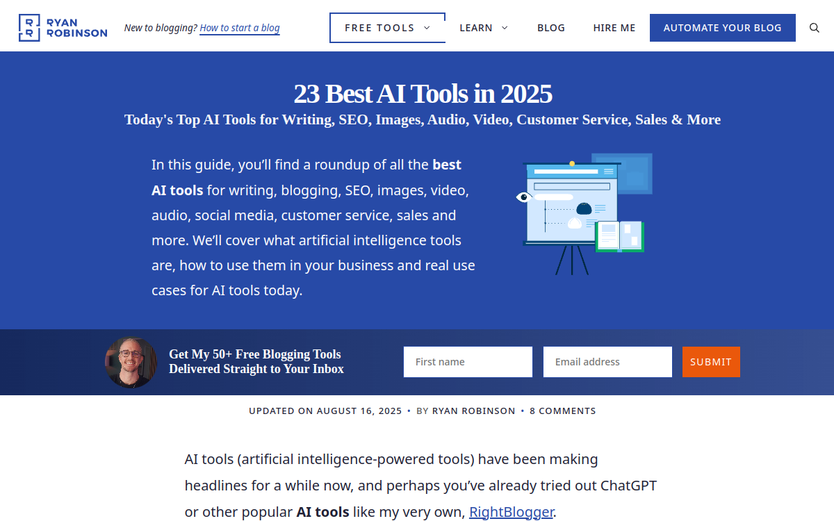 Captura de tela de Ryrob AI Tools