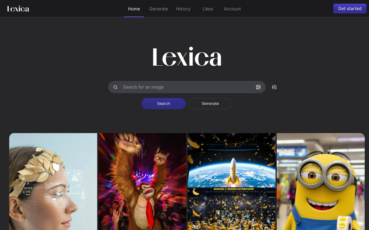 Captura de tela de Lexica.art