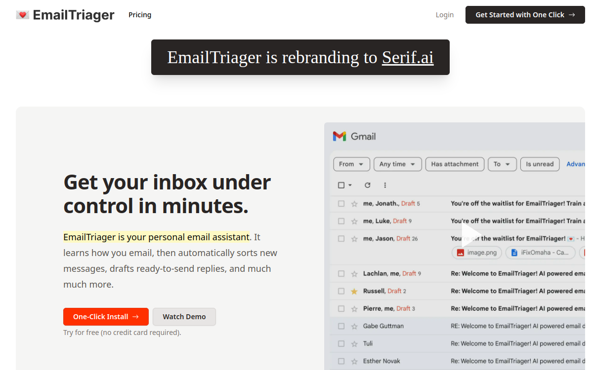 Captura de tela de EmailTriager