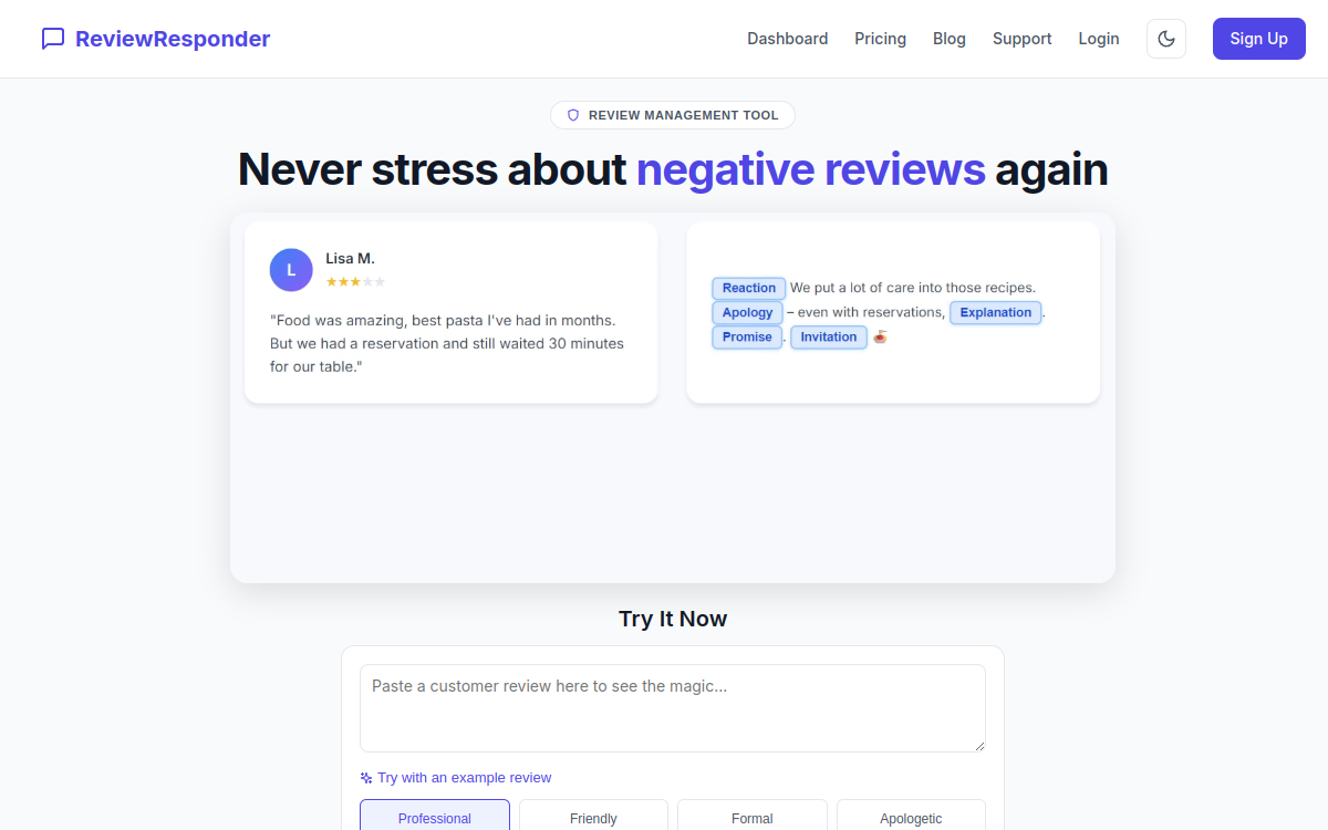 Captura de tela de ReviewResponder