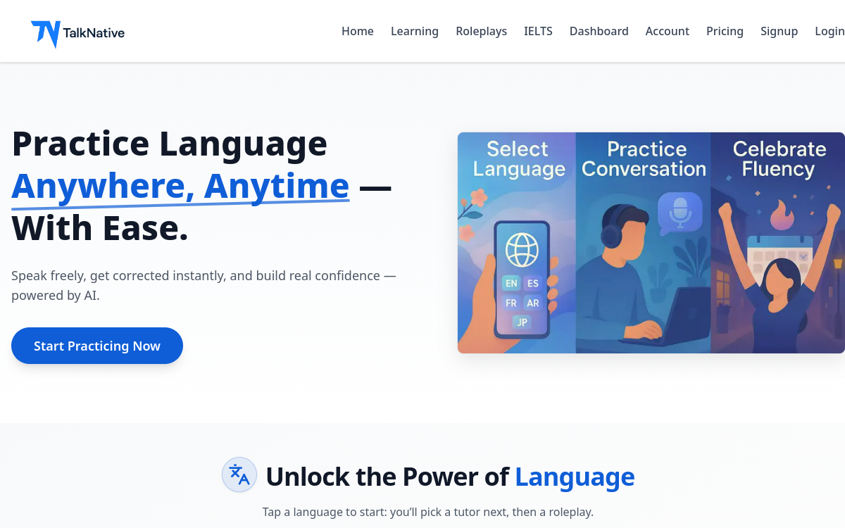 Captura de tela de TalkNative