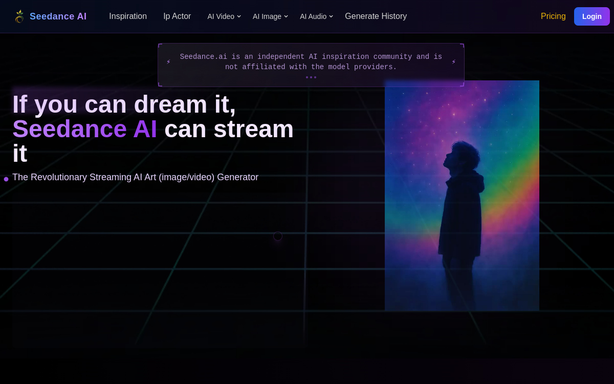Captura de tela de Seedance AI