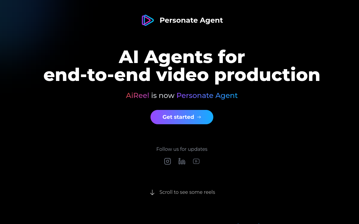 Captura de tela de AiReel.io