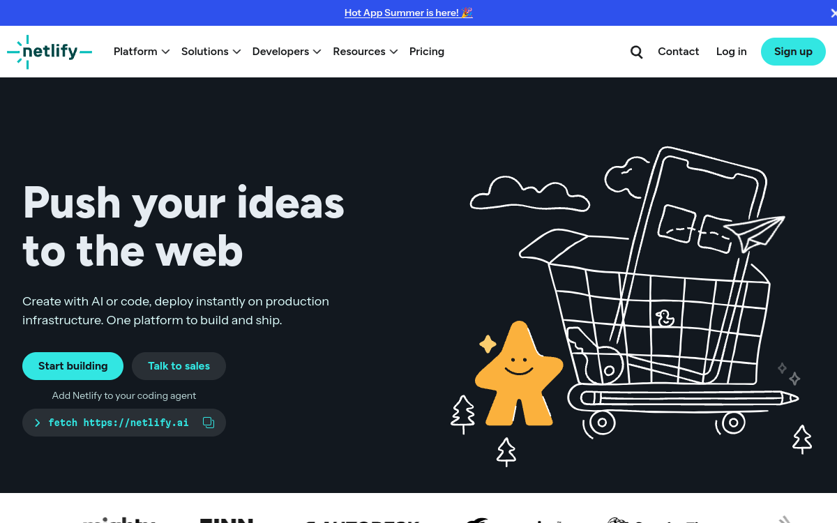 Captura de tela de Netlify