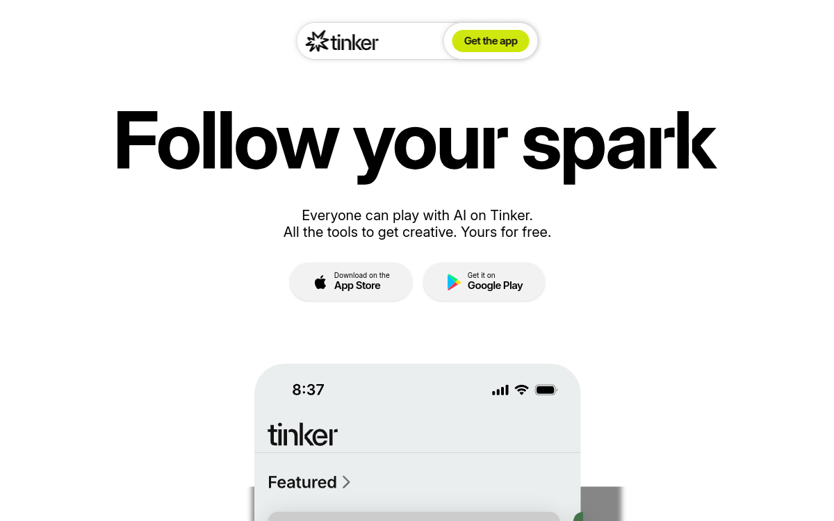 Captura de tela de Tinker by Shopify