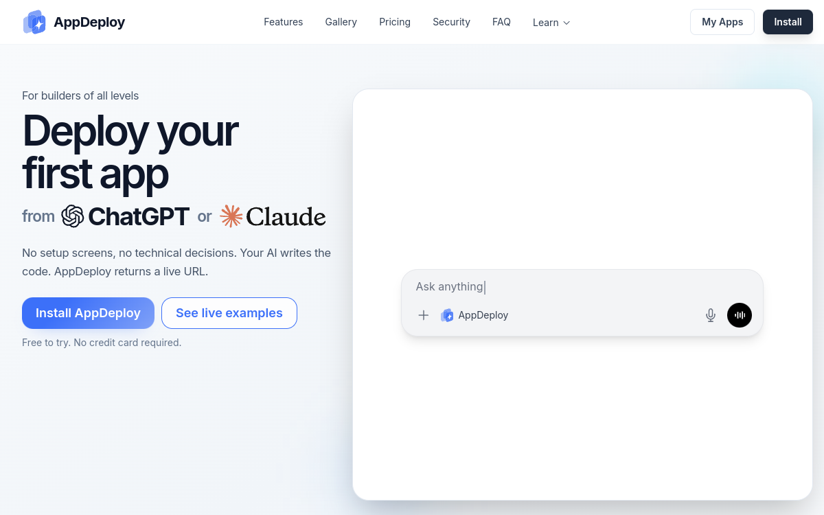 Captura de tela de AppDeploy