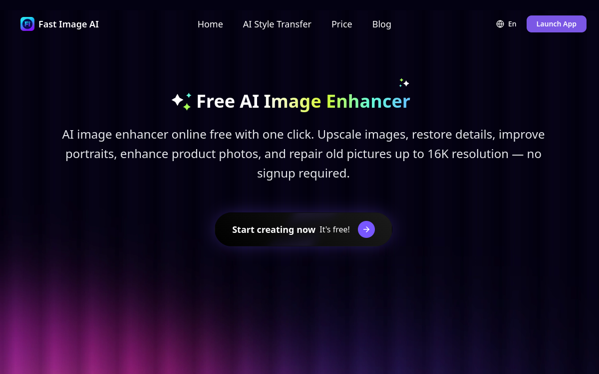 Captura de tela de FastImage — AI Image Enhancer