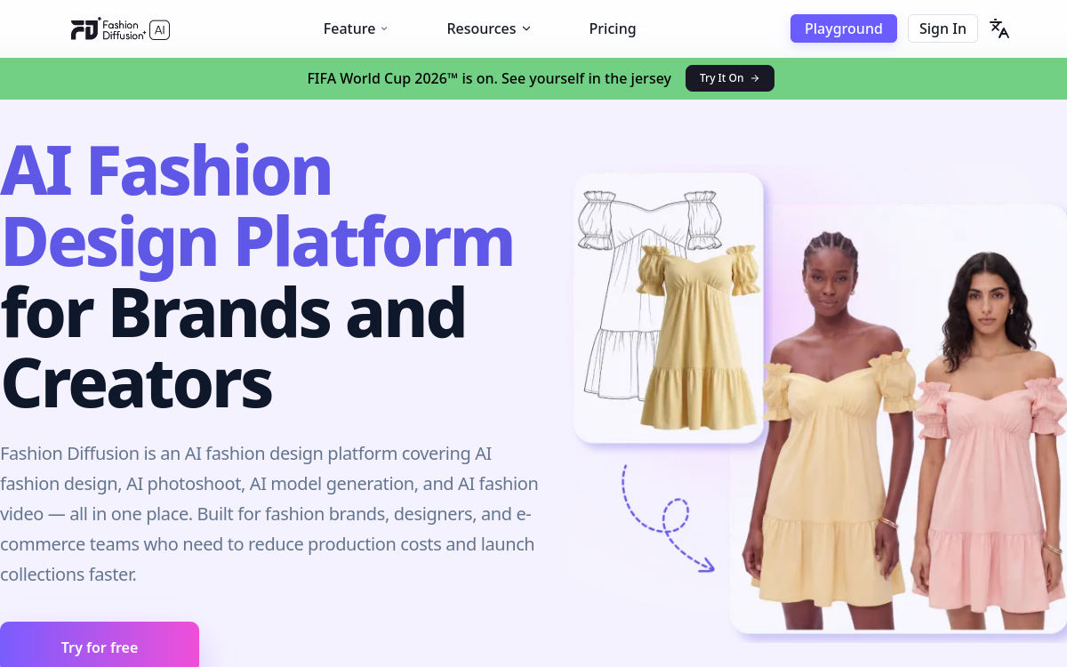 Captura de tela de Fashion Diffusion AI