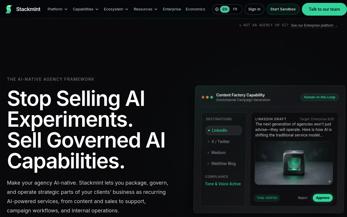 Captura de tela de Stackmint AI